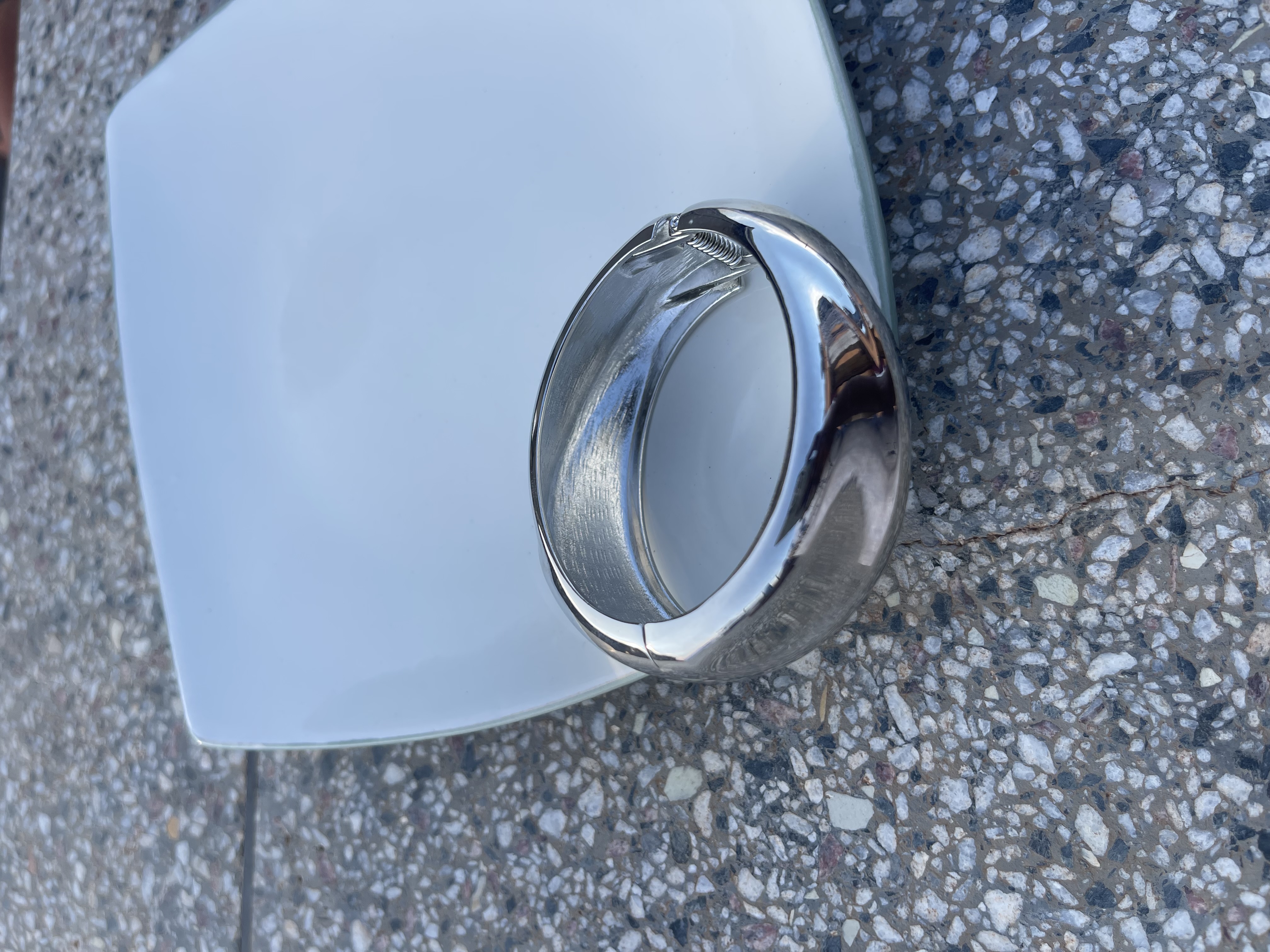 Silver steel chunky bangle 