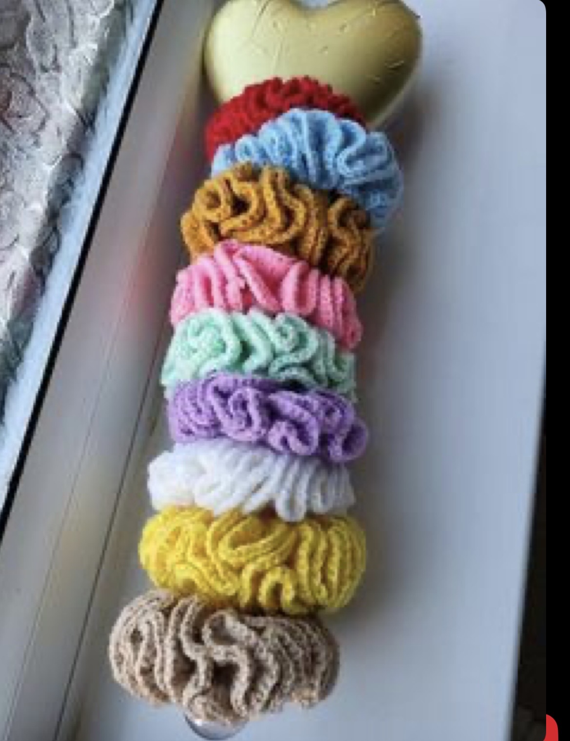 milk cotton thread scrunchies