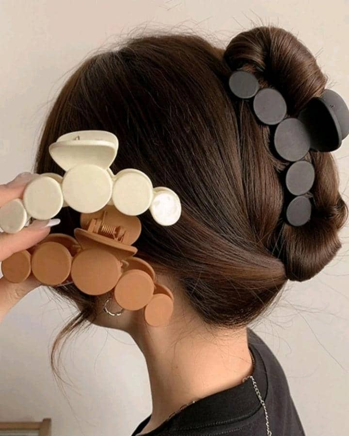 3pc Women's Matte Round Claw Hair clip