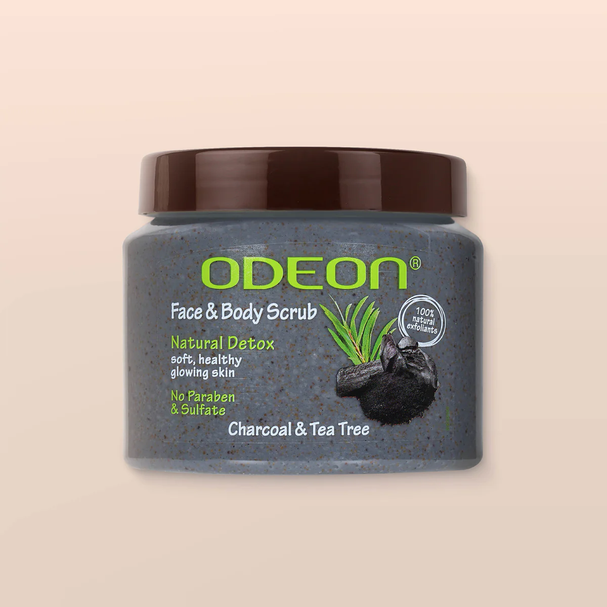 Odeon Charcoal and Tea tree Face and Body scrub