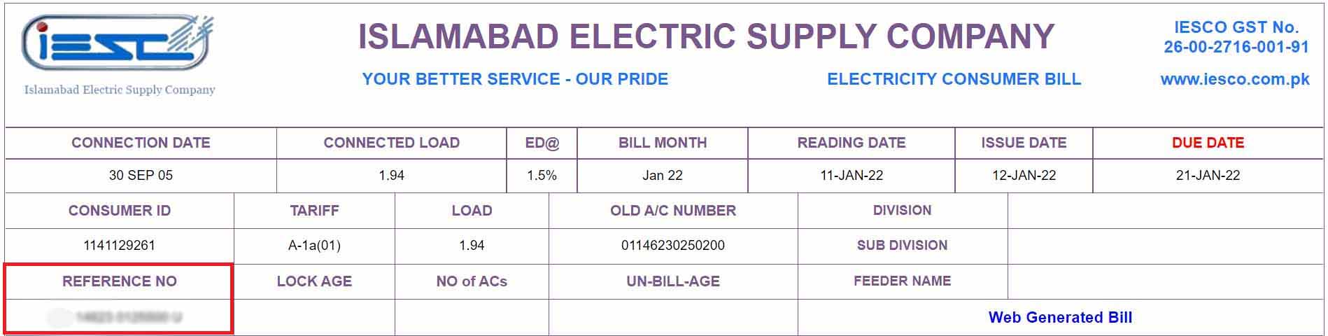 electricity bill