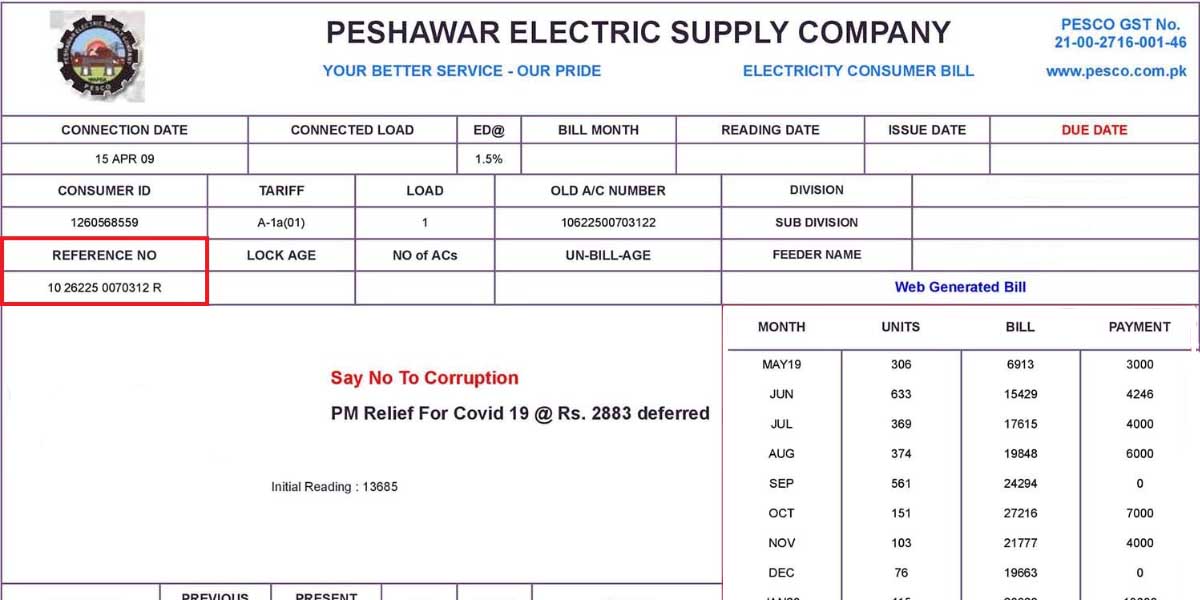 pesco bill online 2022