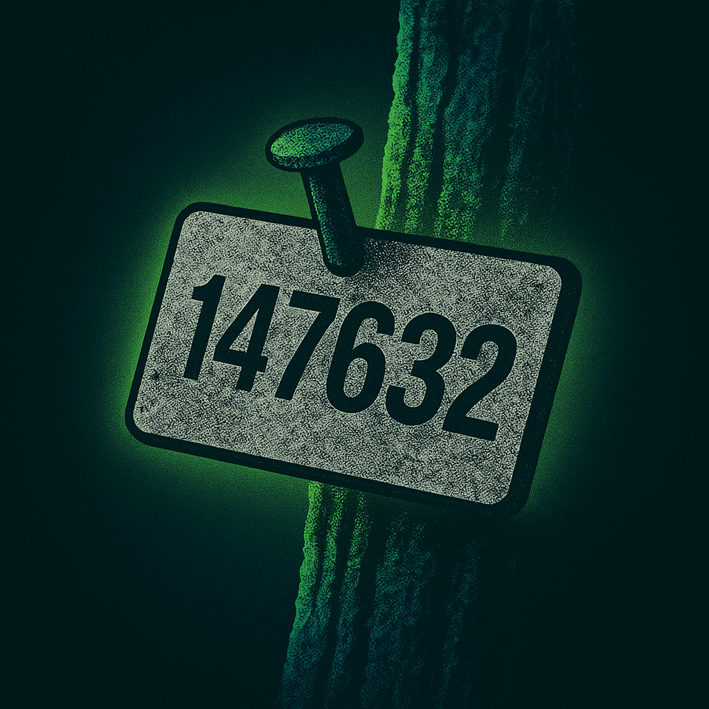 Tree plaque with number