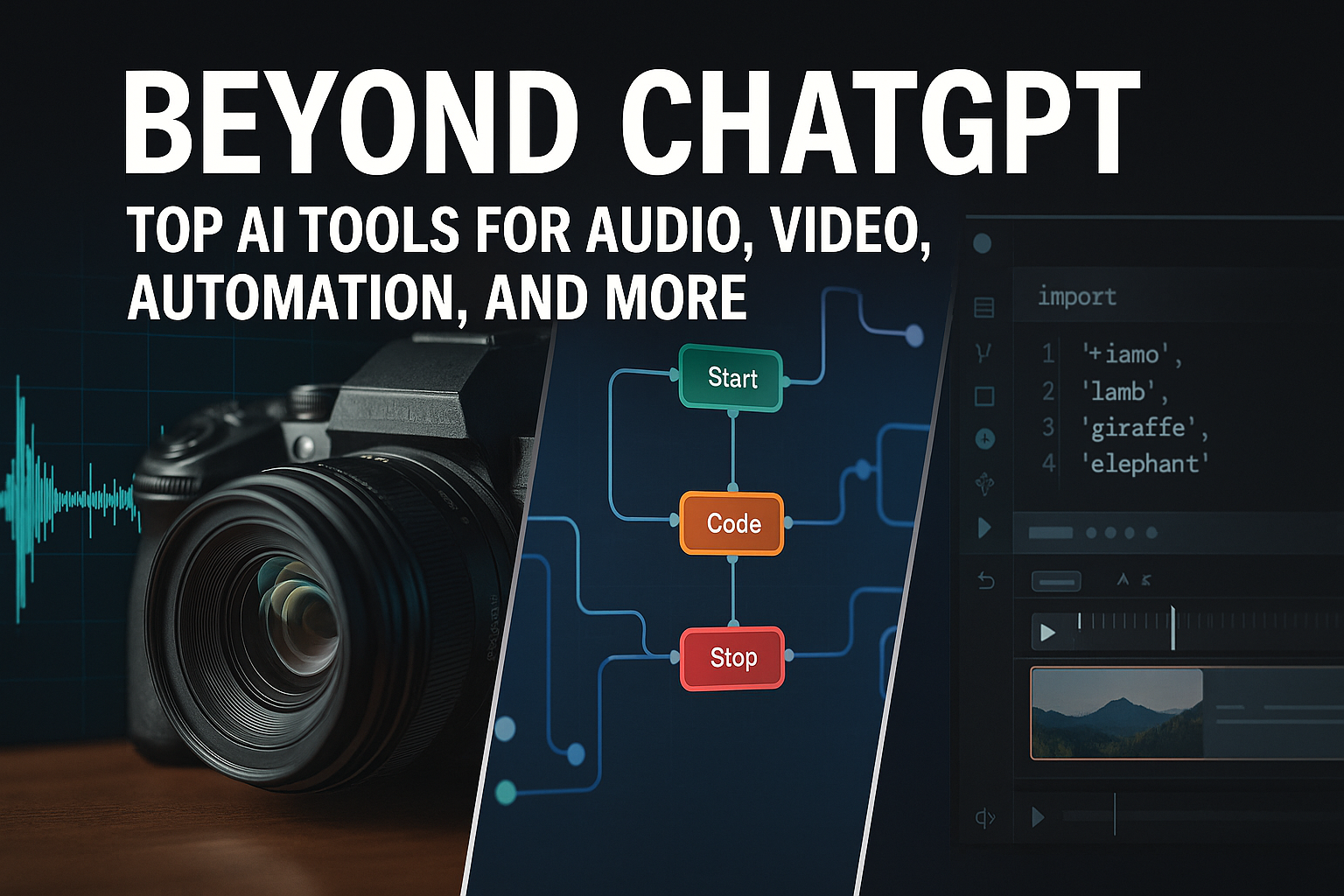 How to find the right AI Tool: Beyond ChatGPT: Top AI Tools for Audio, Video, Automation, and More
