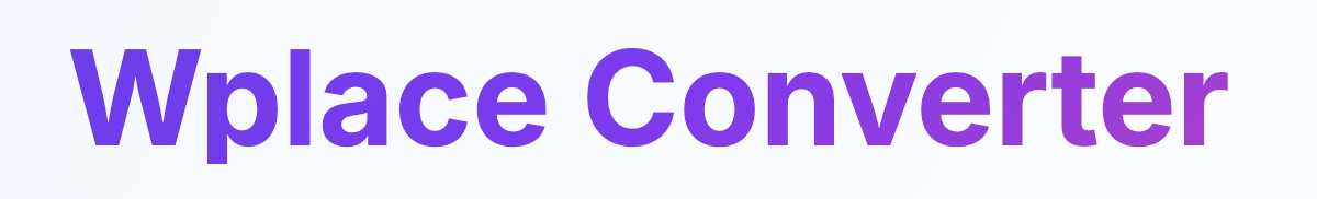 Wplace Converter logo - Image Generation brand identity