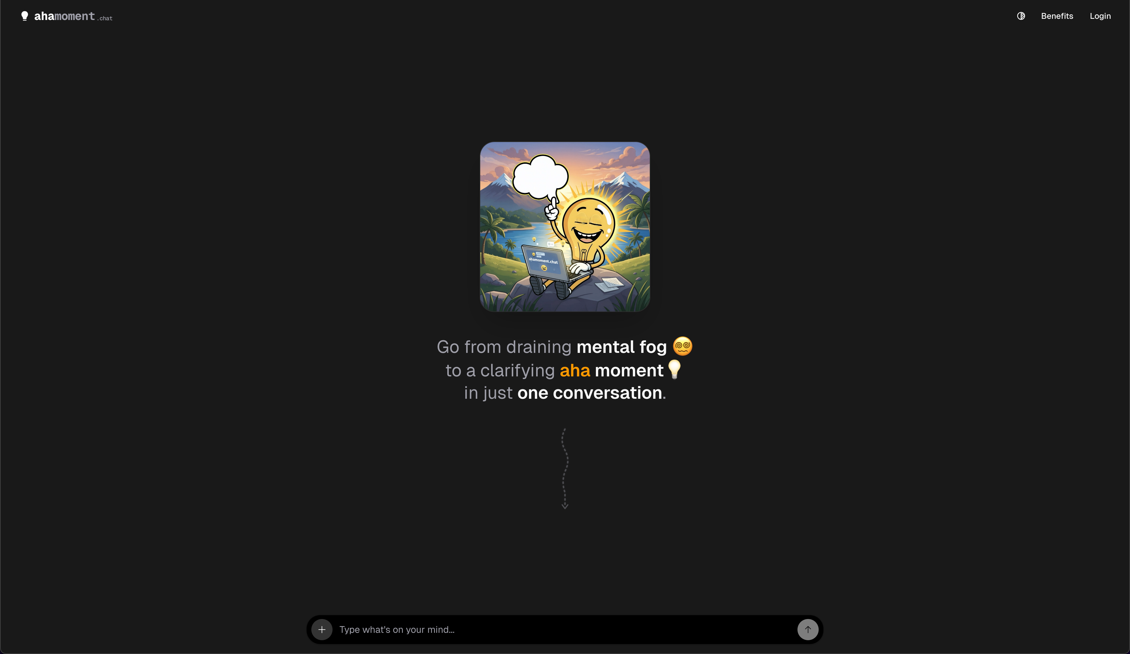 AhaMoment.chat Conversational AI interface showing Conversational AI and features