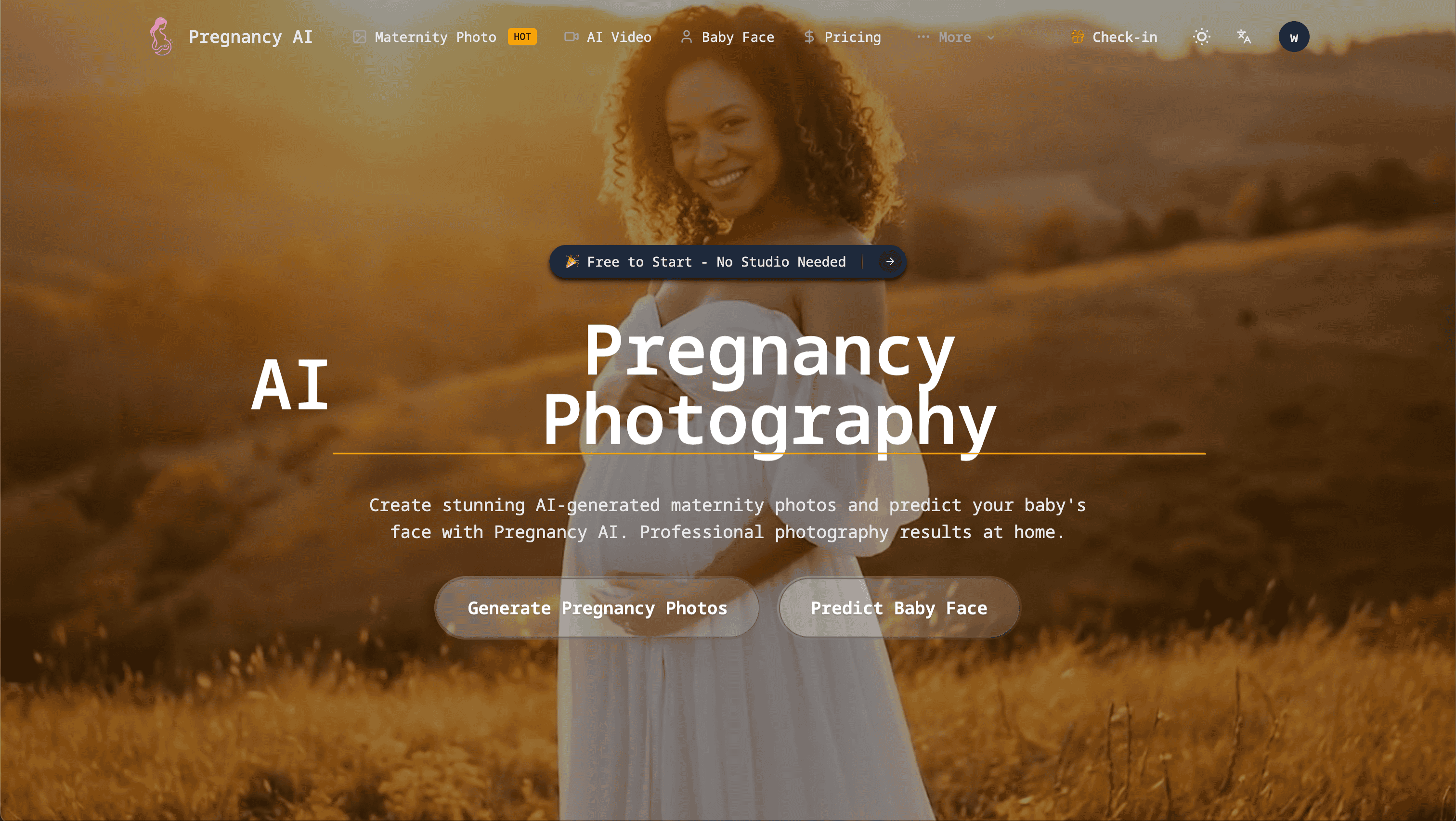 Pregnancy AI Design interface showing Design and features