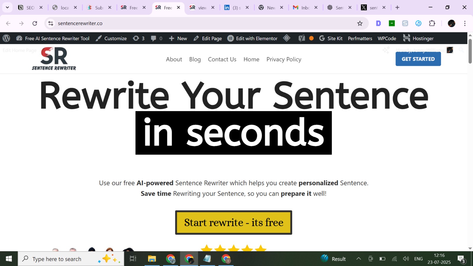 senetnce rewriter Conversational AI showing sentence rewriter - ai sentence rewriter