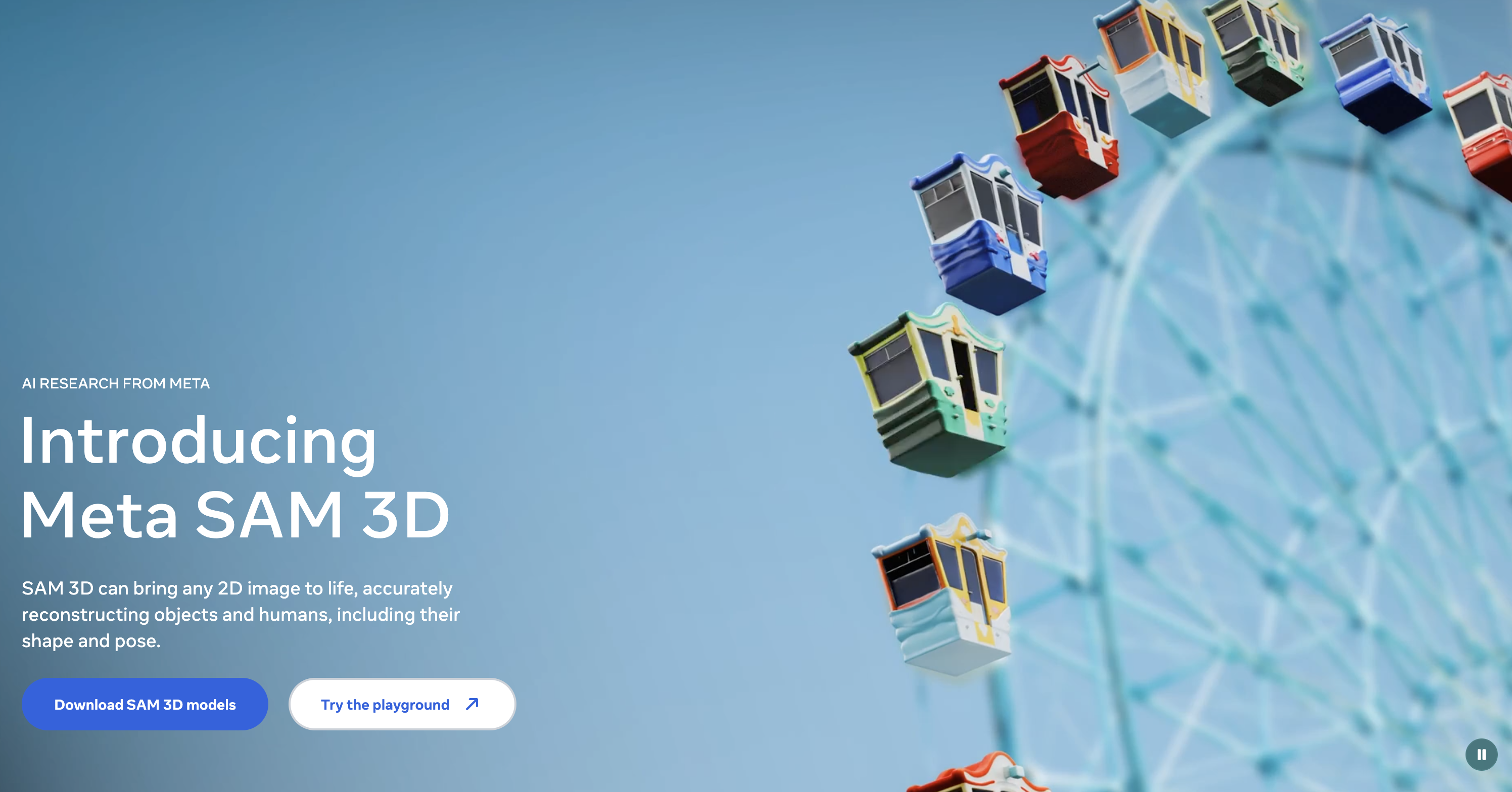 sam3d World Productivity & Collaboration interface showing Productivity & Collaboration and features