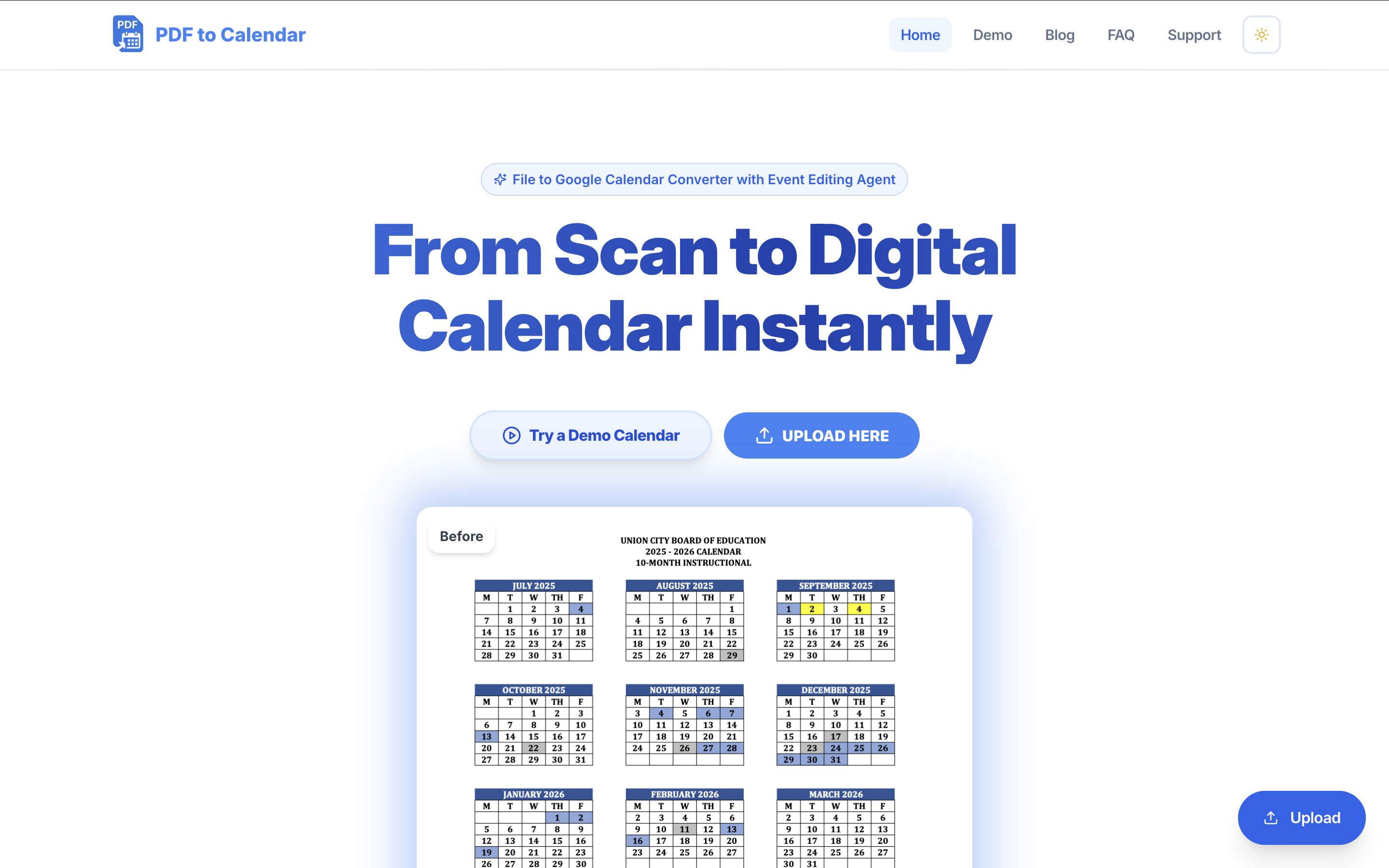 Screenshot of Export File to Google Calendar