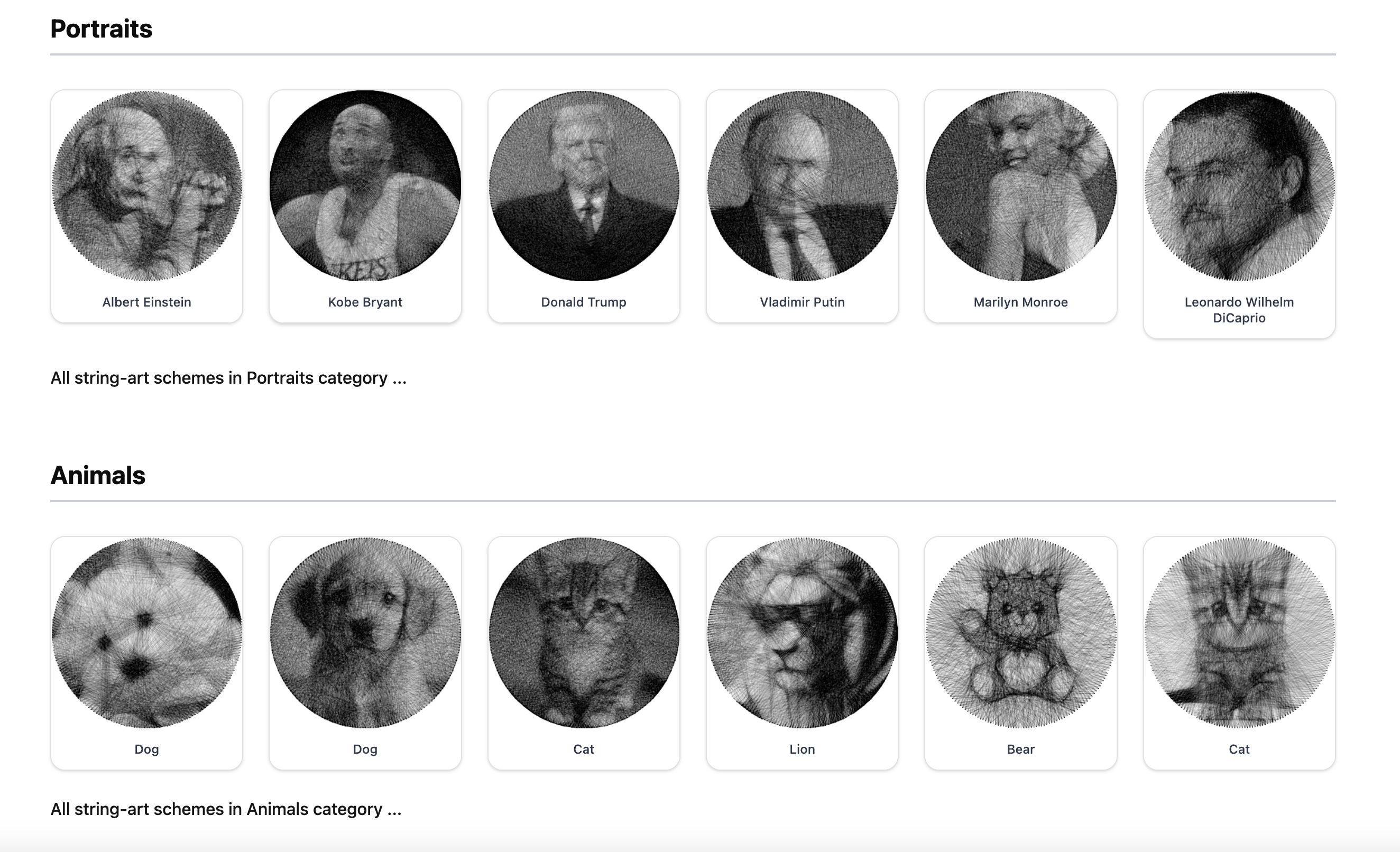 String Art Design showing ai art - Transform any image into stunning string art patterns with innovative online tools