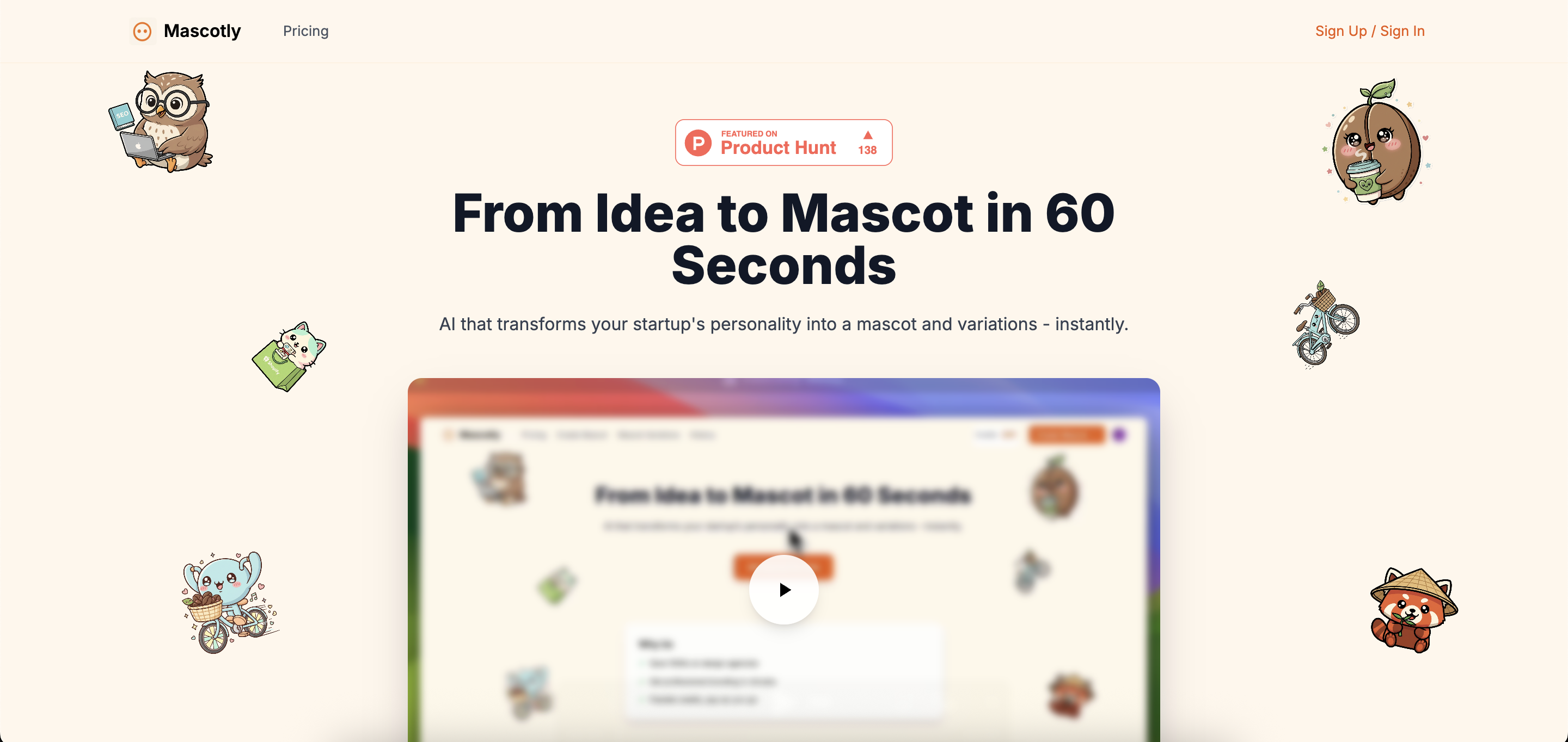 Mascotly Design showing design tools - Logos are boring, Get a mascot that people actually remember