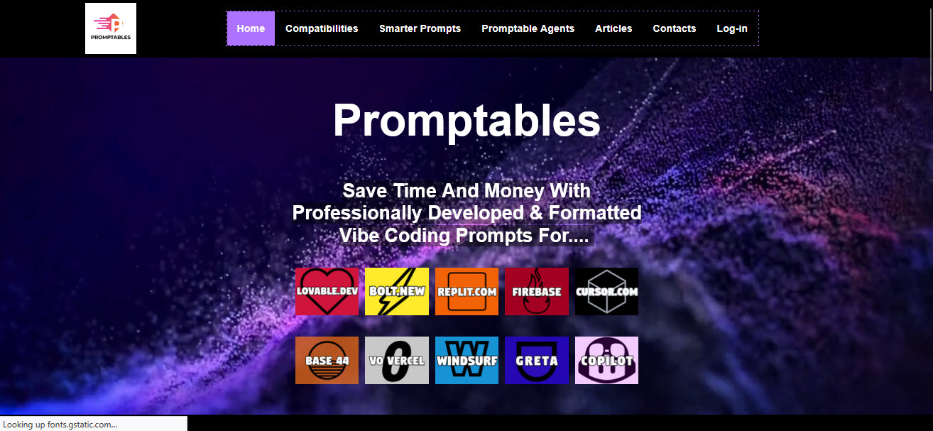 Promptables Code Assistance showing ai-powered - AI-Powered Prompt Development Tools for Rapid Product Deployment.