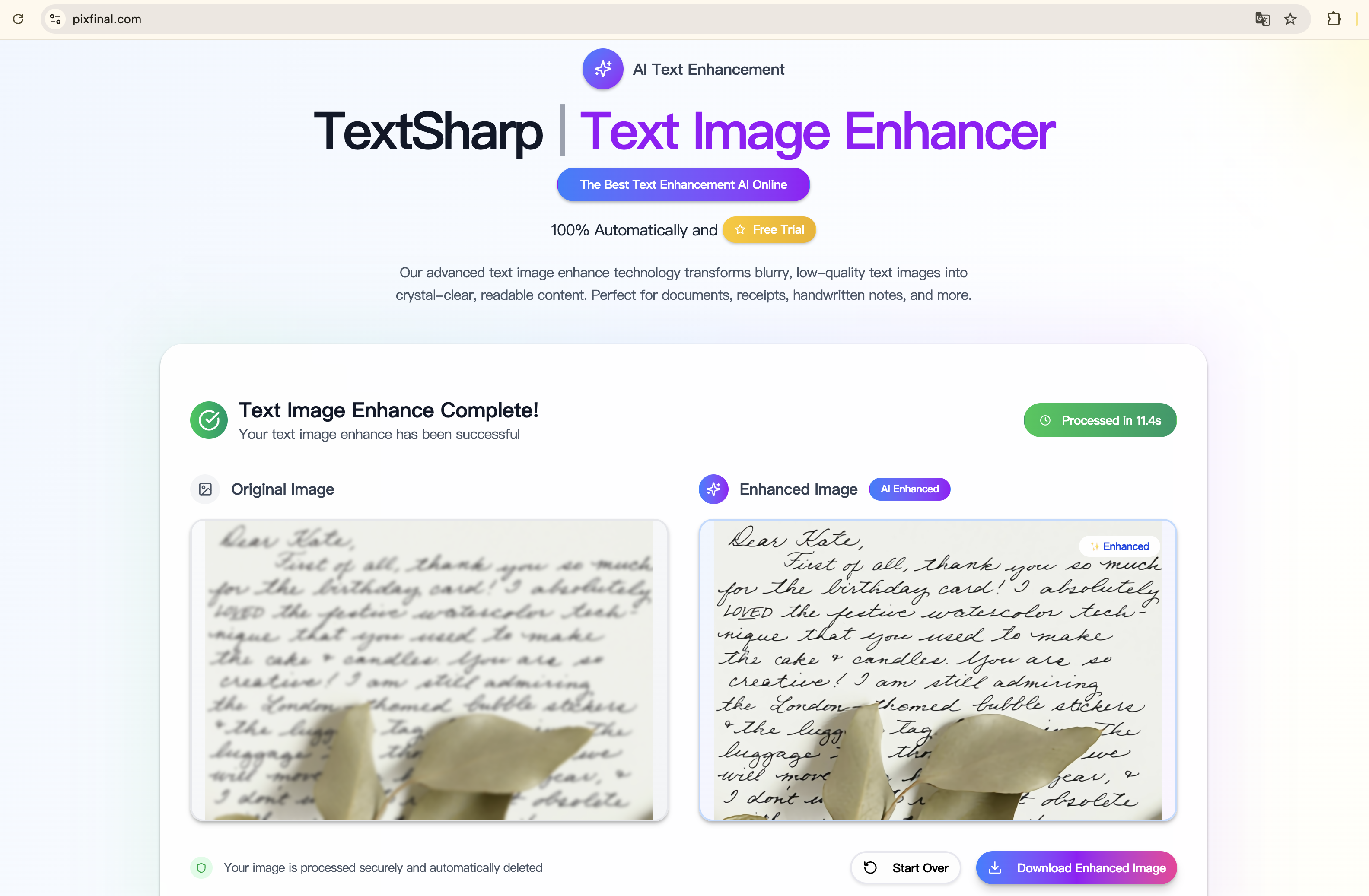 TextSharp | Text Image Enhancer Image Generation showing text image enhancer - The Best Text Enhancement AI Online