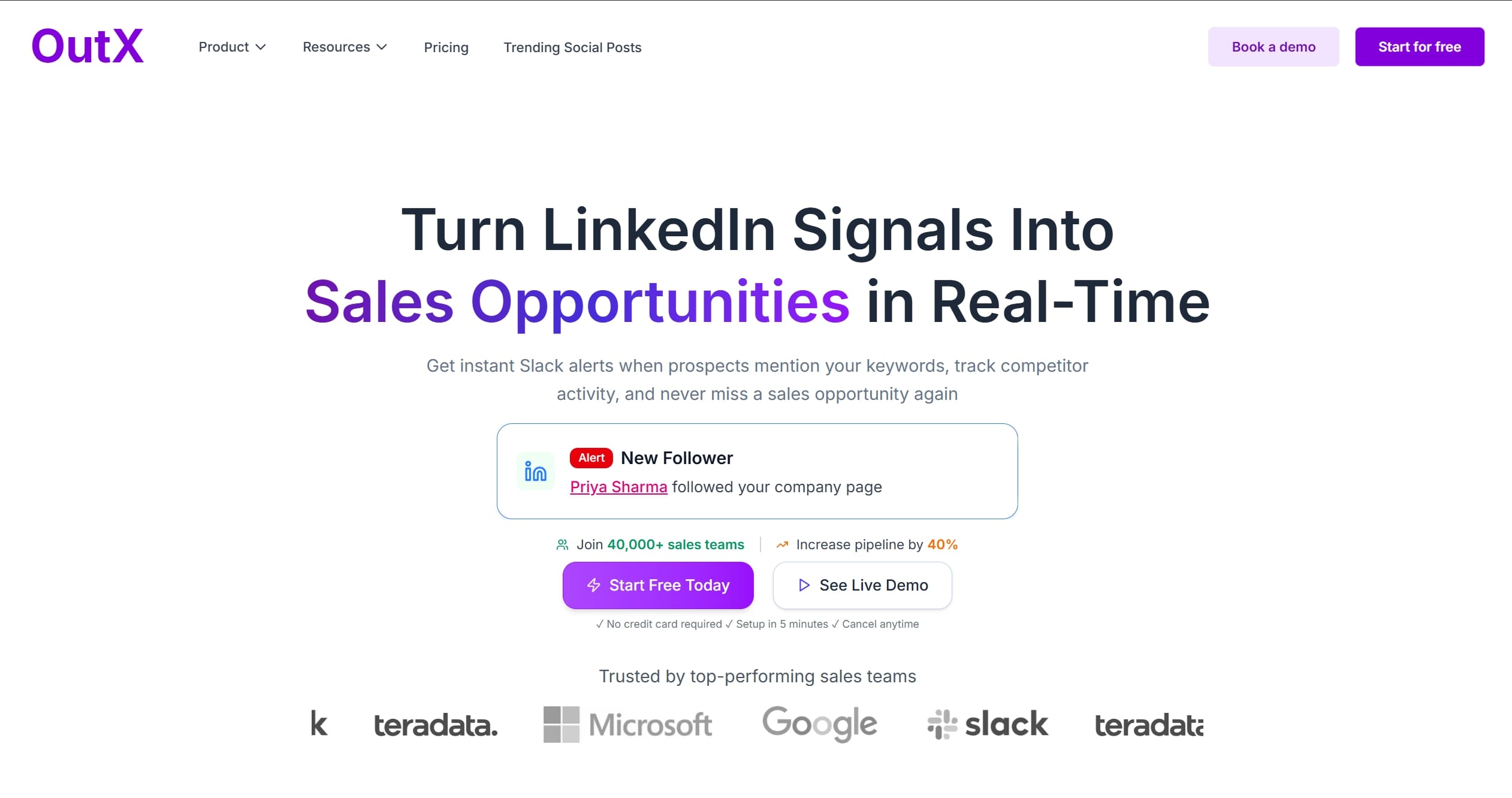 Social Listening Linkedin | OutXAI Productivity & Collaboration interface showing Productivity & Collaboration and features