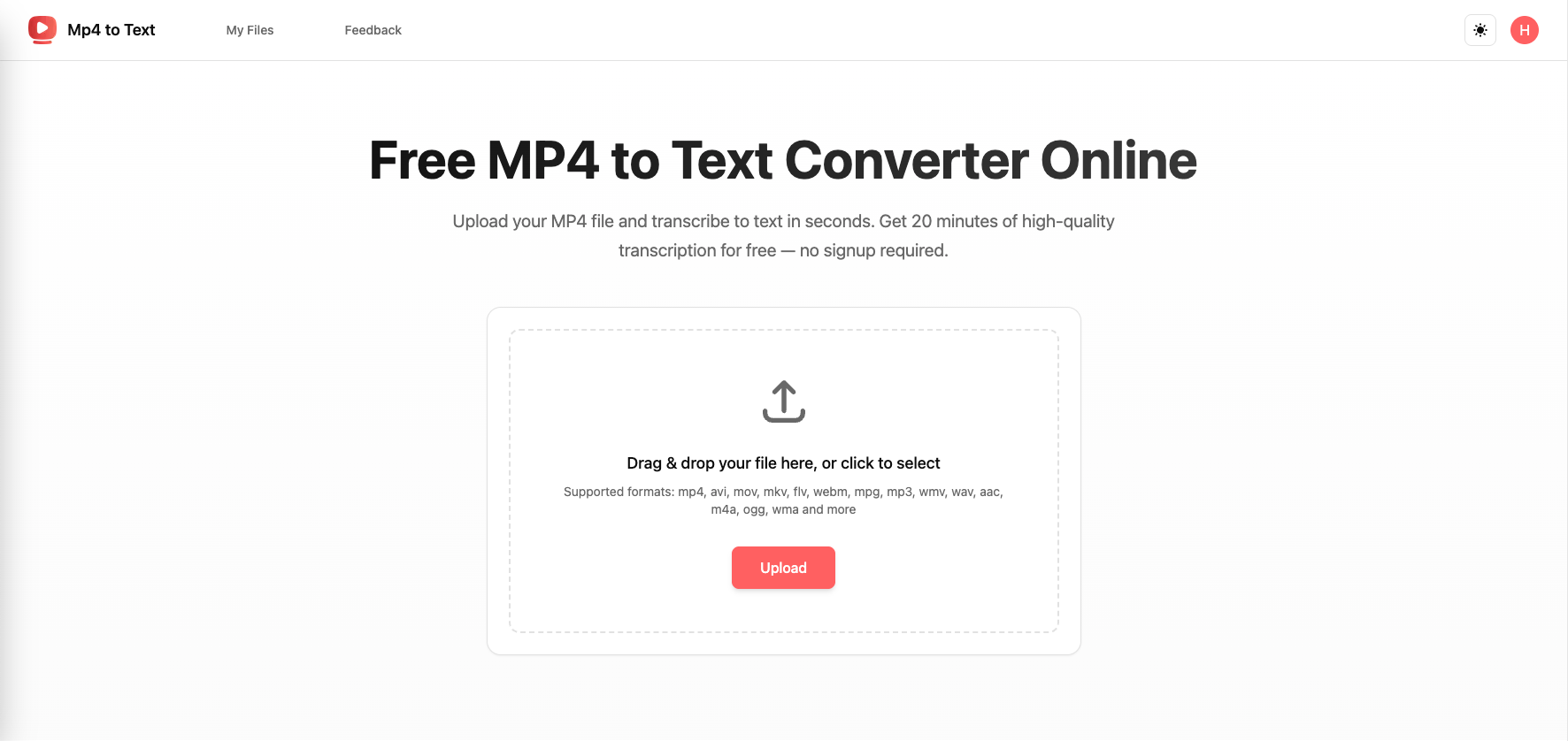 Mp4 to Text - Transcribe MP4 to Text Online Free | No Sign Up Required Marketing Automation interface showing transcription a