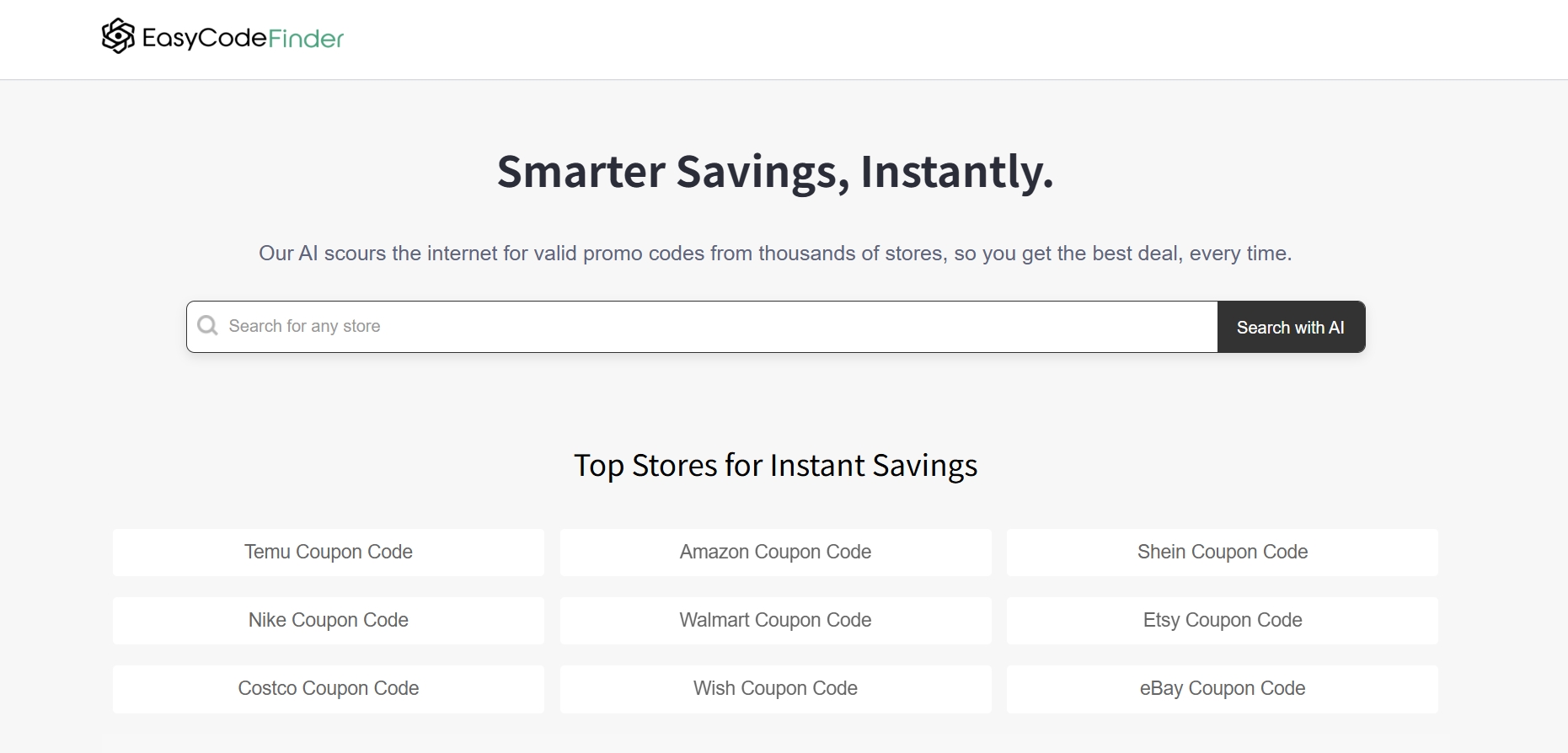 EasyCodeFinder Marketing Automation interface showing ai search engine and features