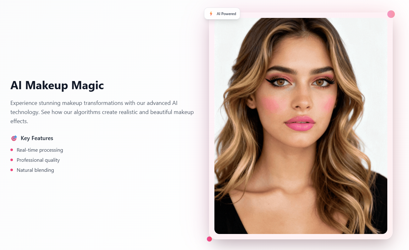The Makeup AI Image Generation showing imagegeneration - AI Makeup Editor & Beauty Enhancer