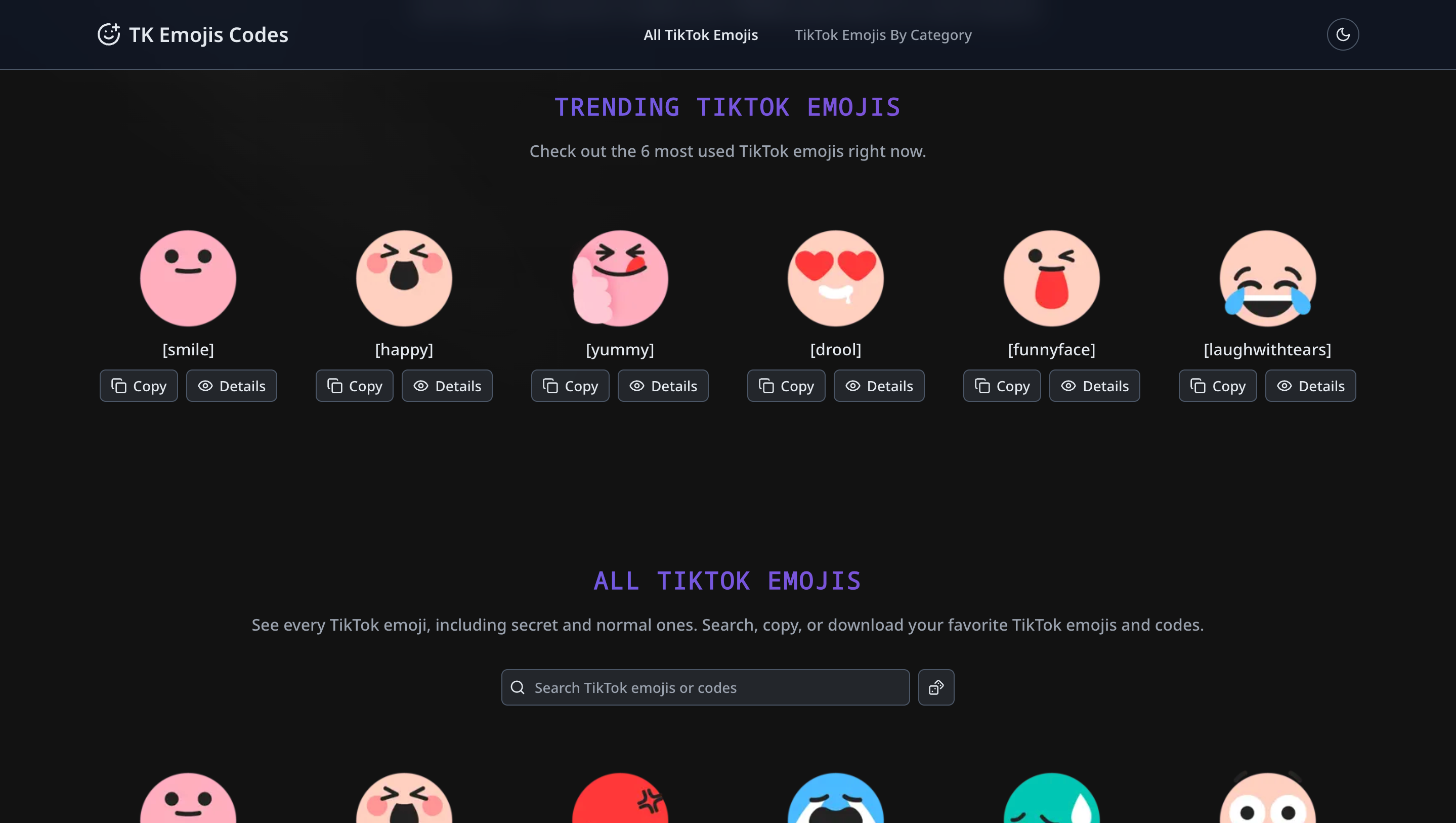 Screenshot of TKEmojis