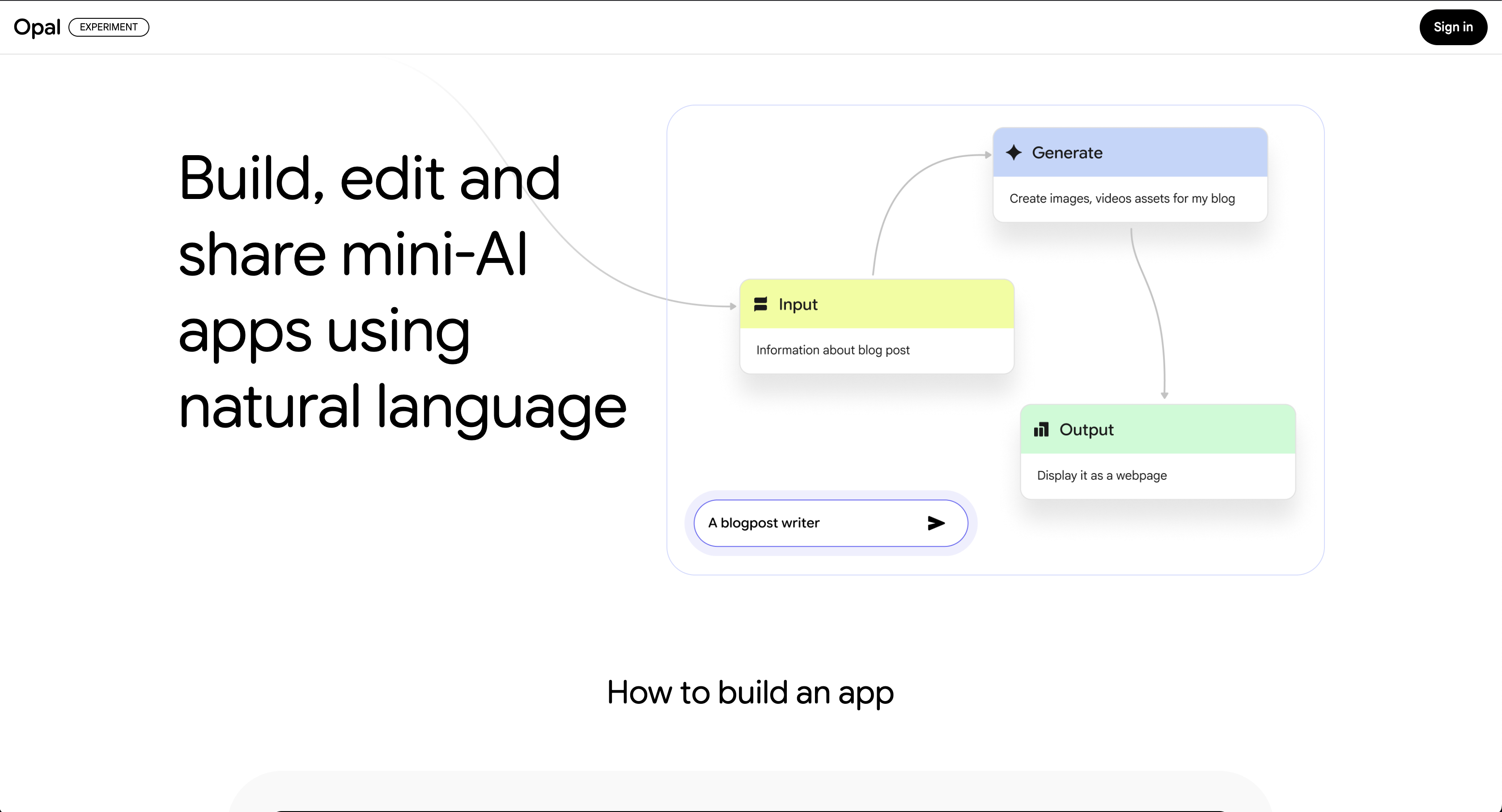 Screenshot of Opal Google