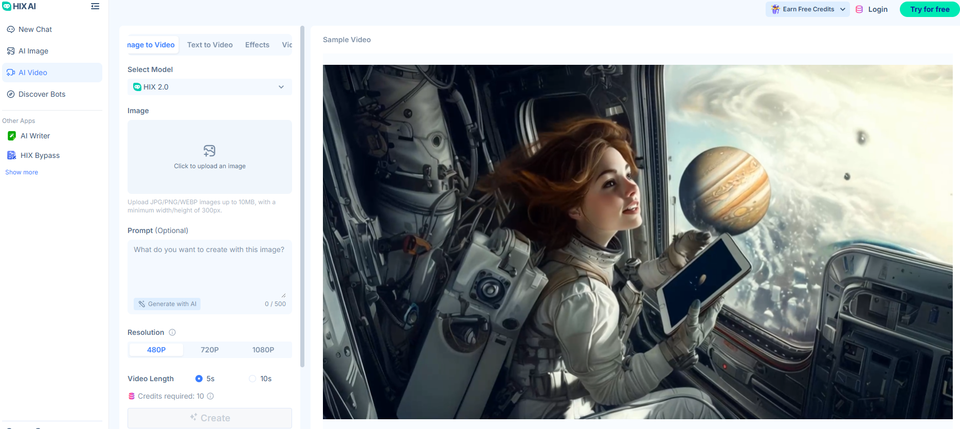 Screenshot of HIX.AI