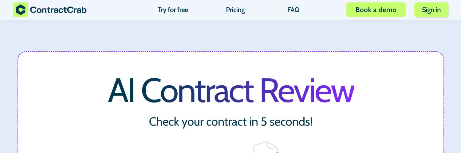 Contract Crab Conversational AI showing legal - Contract Crab - AI contract review and summarize