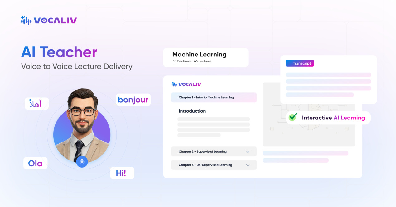 Vocaliv Conversational AI showing saas - Your Ai-powered Coach For Personalized Learning