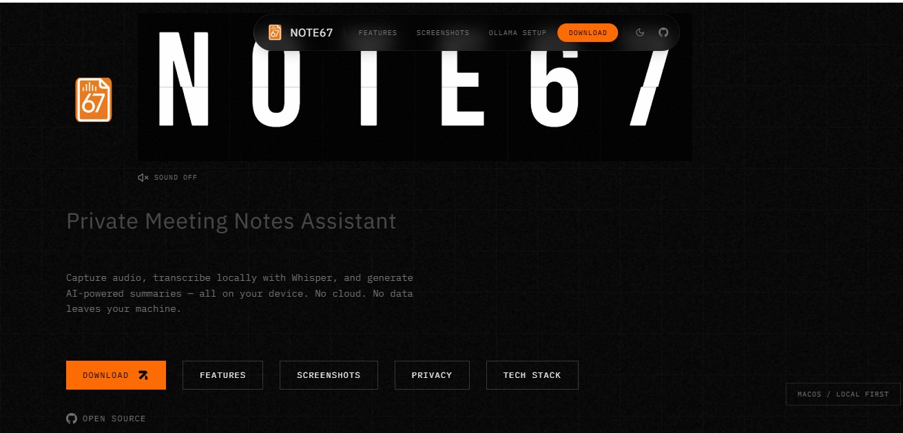 Note67 Productivity & Collaboration interface showing Productivity & Collaboration and features