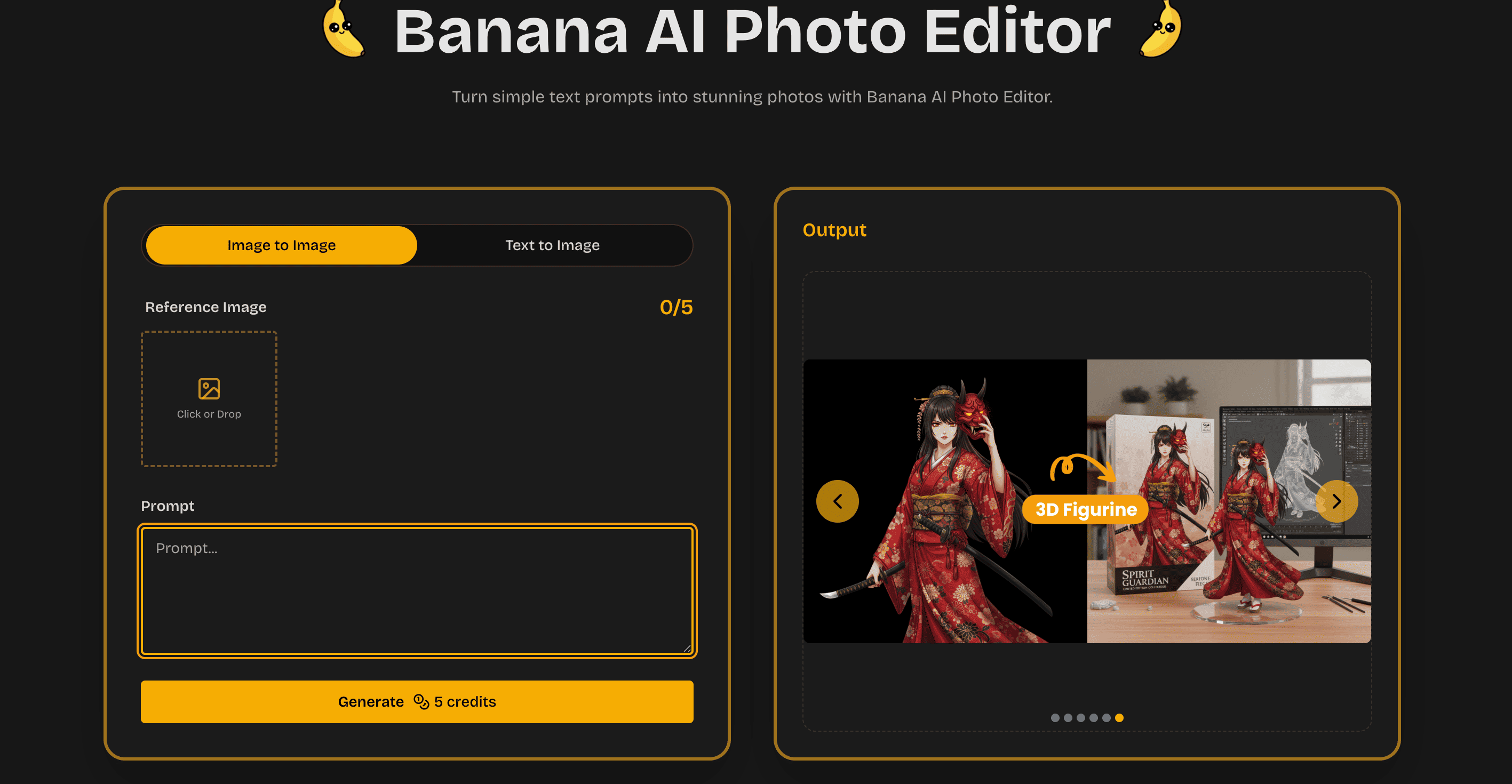 Banana AI Image Generation showing ai photo editor - Banana AI Image Editor｜Edit Images via Text