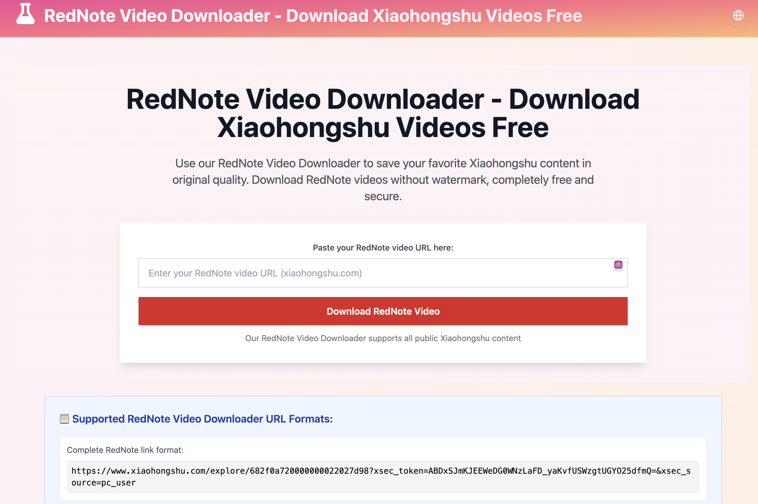 RedNote Video Downloader Video Editing interface showing Video Editing and features