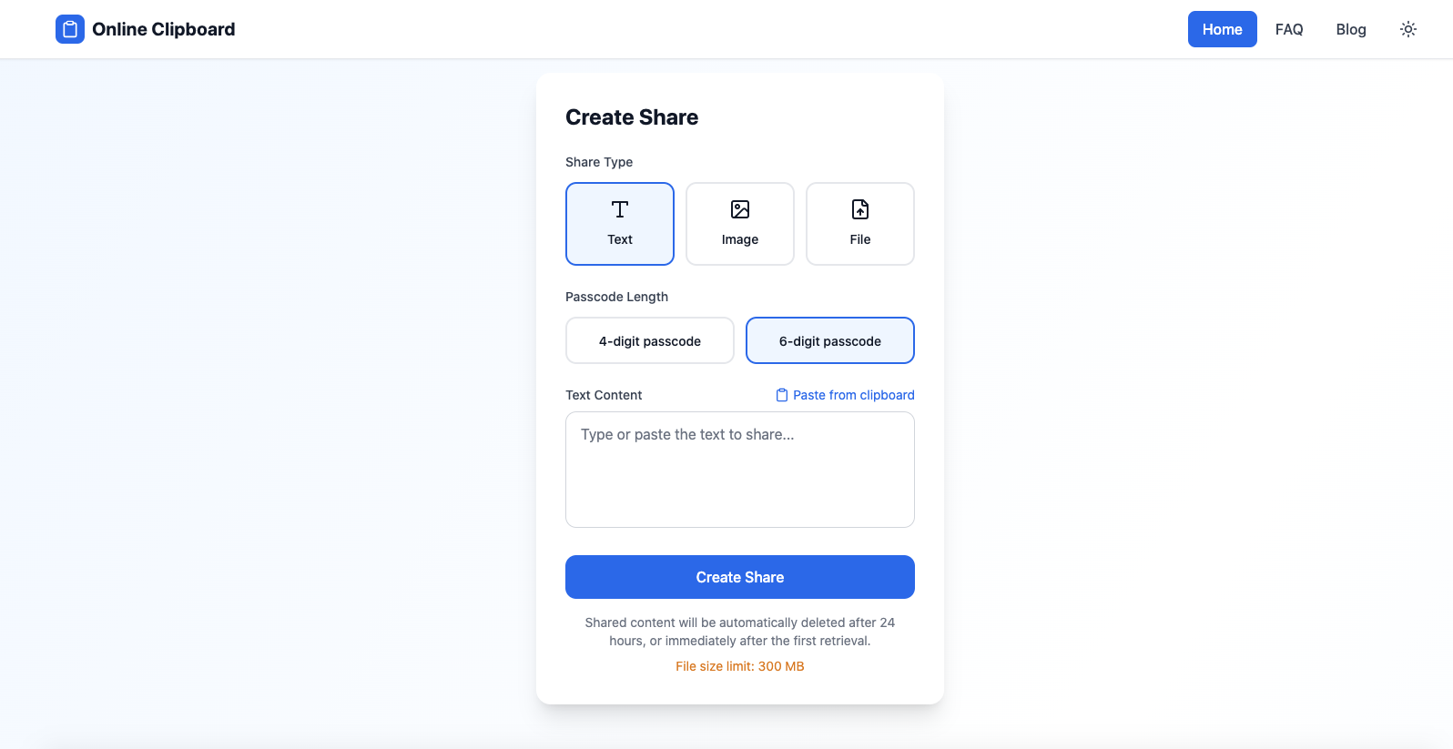 Online Clipboard Productivity & Collaboration showing online clipboard - onlinclipboard.com-Free Online Clipboard for Text&Fi