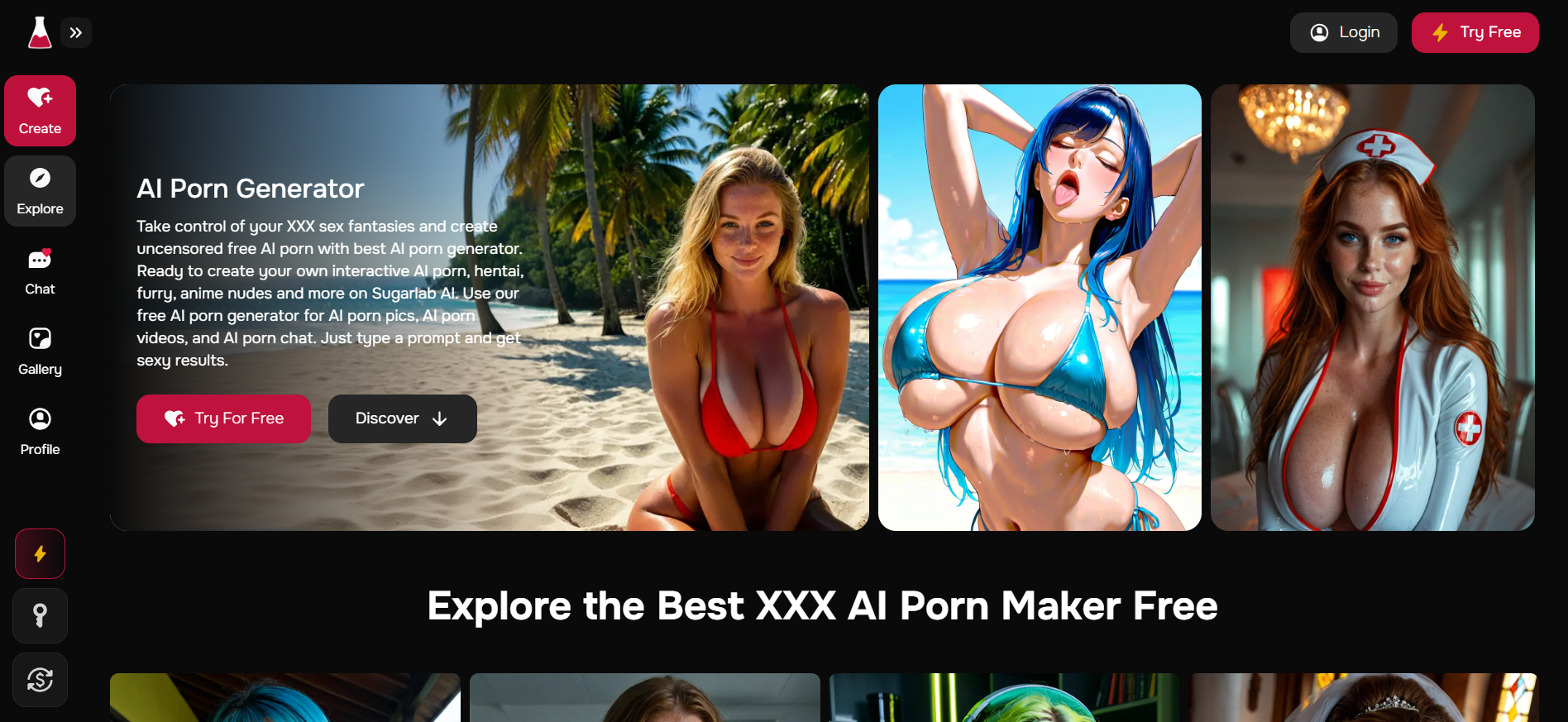 Sugarlab AI Image Generation showing ai porn - Free AI Porn Generator | Realistic AI Porn Images & Videos