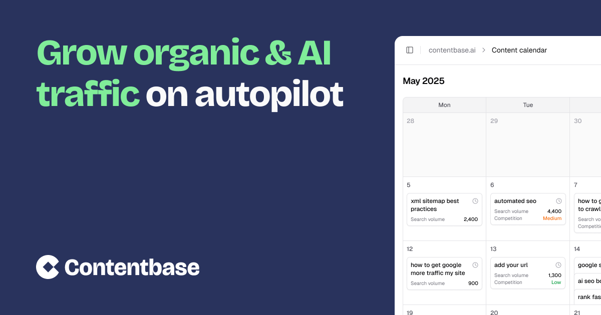 Contentbase Marketing Automation showing seo - Grow organic & AI traffic on autopilot