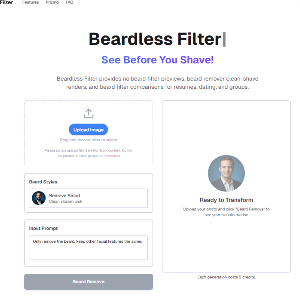 Beardless Filter Image Generation showing ai-art - See Before You Shave