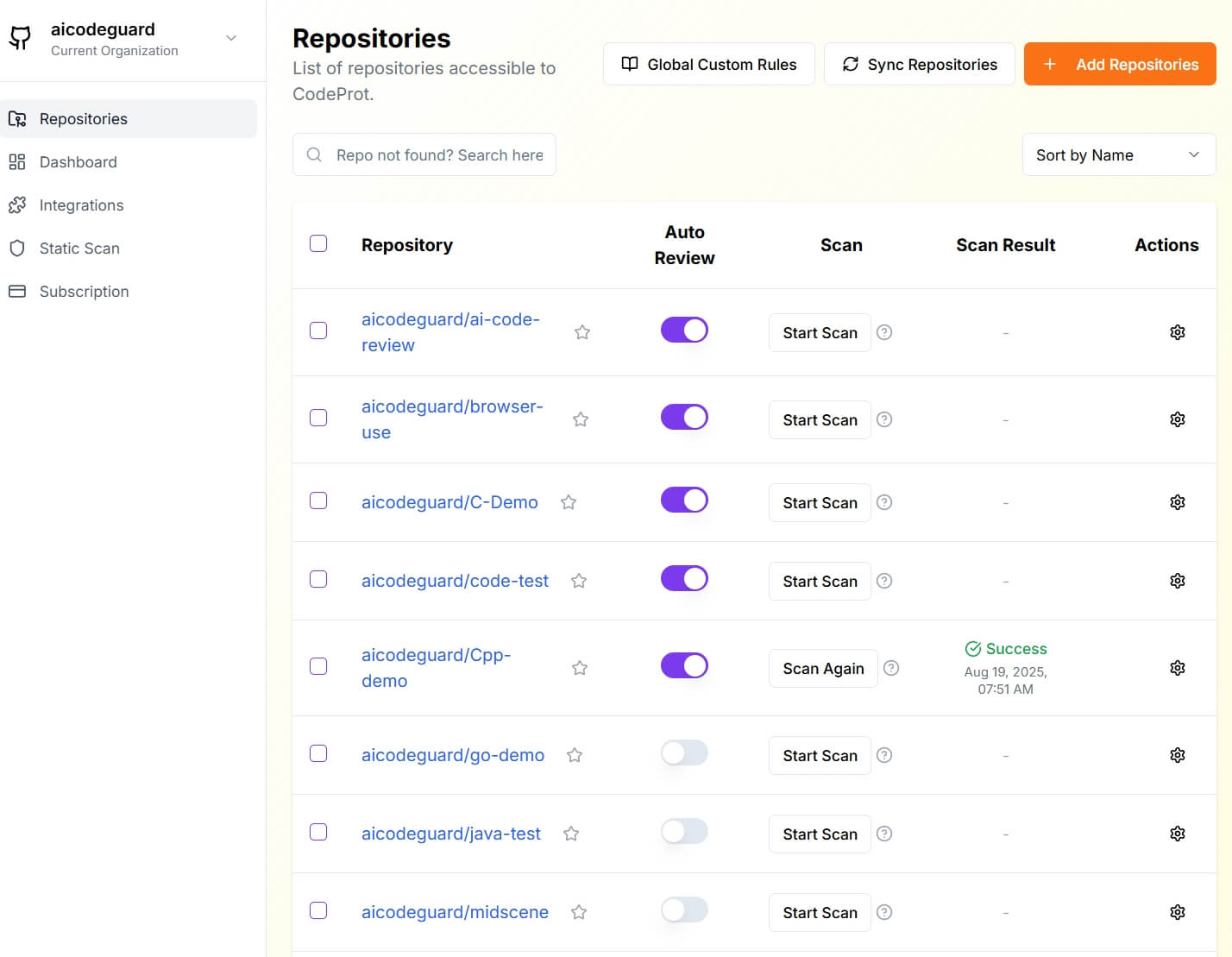 CodeProt Code Assistance showing developer tools - Spend Less Time on Pull requests, Ship Higher Quality Code.