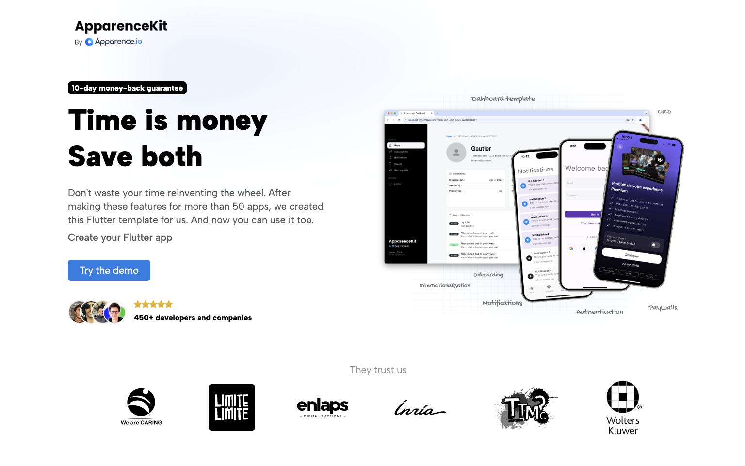 ApparenceKit Code Assistance interface showing Code Assistance and features