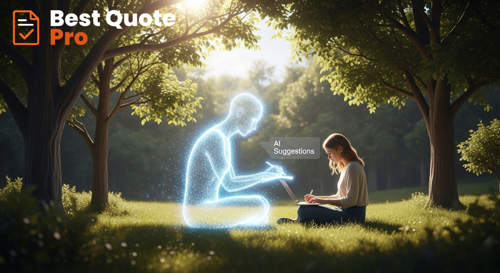AI assistant helping to refine a customer quote on a digital interface, showcasing smart customization.