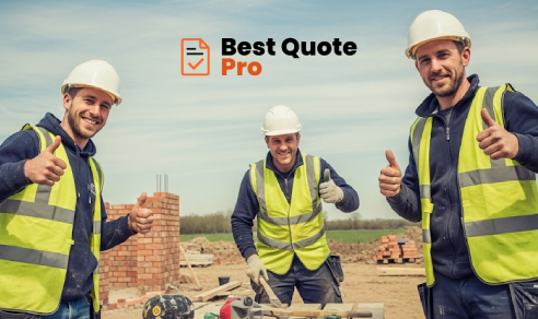 Professional using Best Quote Pro on a tablet to efficiently manage work, symbolizing less paperwork.