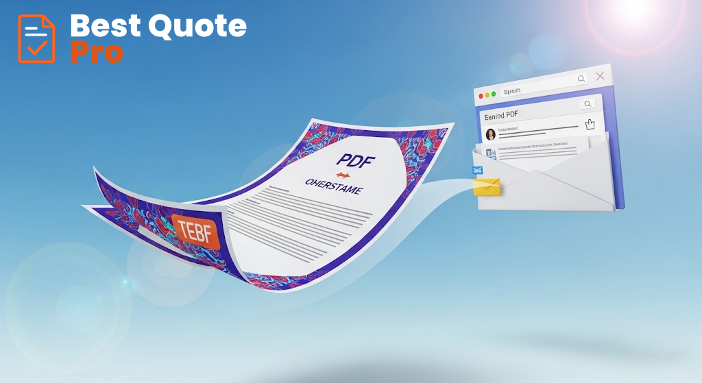 Process of converting a professional estimate to PDF and emailing it to a customer.