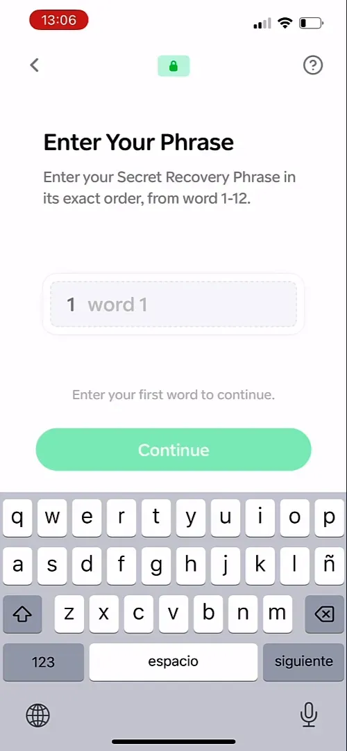 enter first word