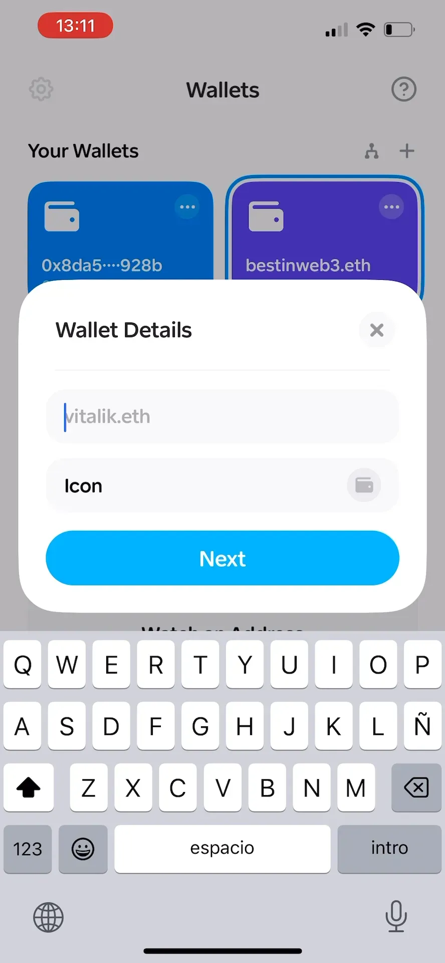 wallet details