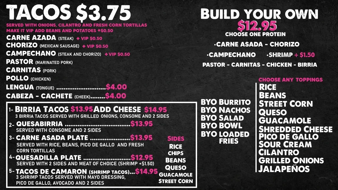 Ay Güey Comida Mexicana menu page 2 of 2 in Stratford, CT