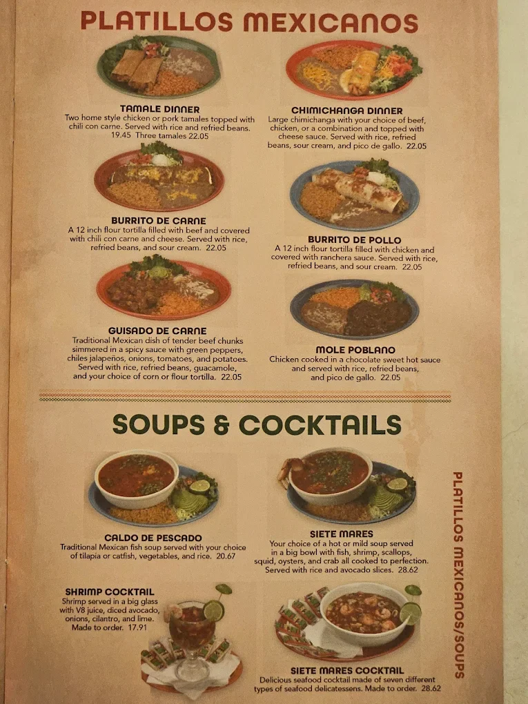 Tarahumara's Mexican Cafe menu page 2 of 2 in Norman, OK