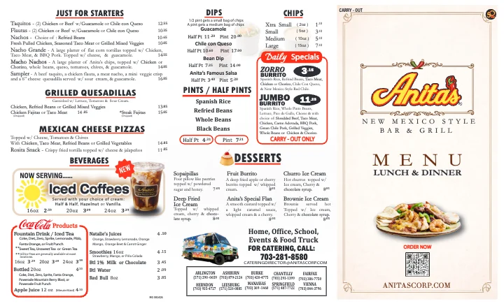 PDF menu of Anita's New Mexico Style Mexican Food — Ashburn in Ashburn, VA, page 4 of 5