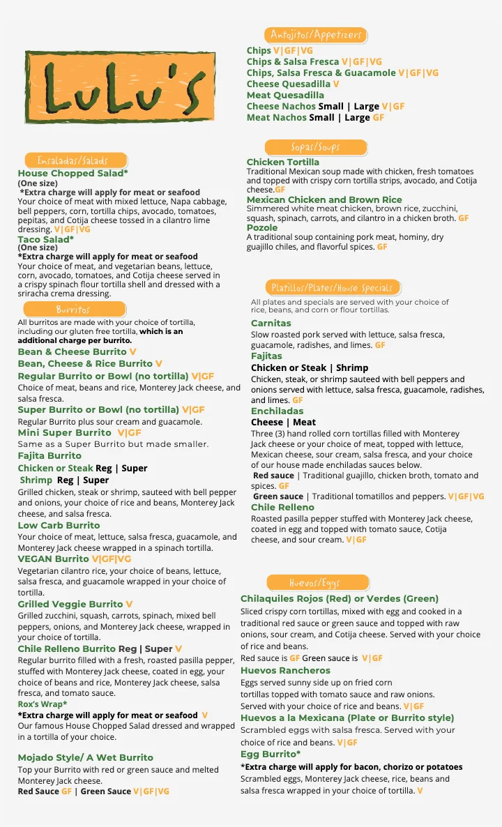 PDF menu of Lulu's - Los Altos in Los Altos, CA, page 1 of 1