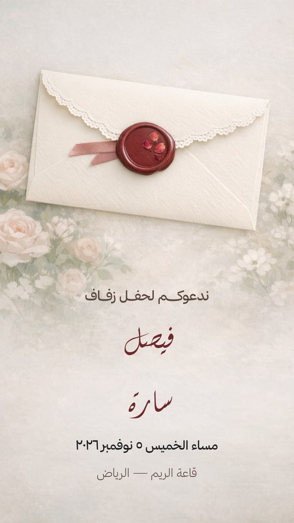 ظرف بختم الشمع — دعوة زفاف