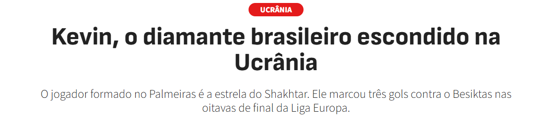 Jornal se derrete por joia ex-Palmeiras: 'Diamante escondido na Ucrânia'