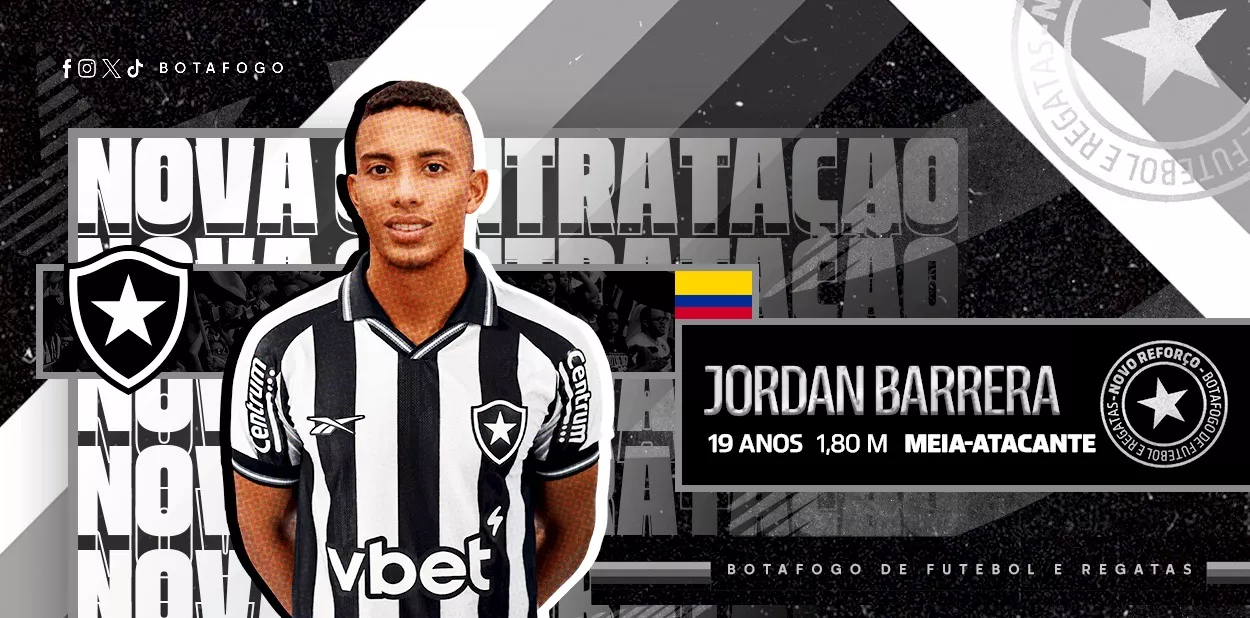 Botafogo oficializa a contratação de promessa da Colômbia