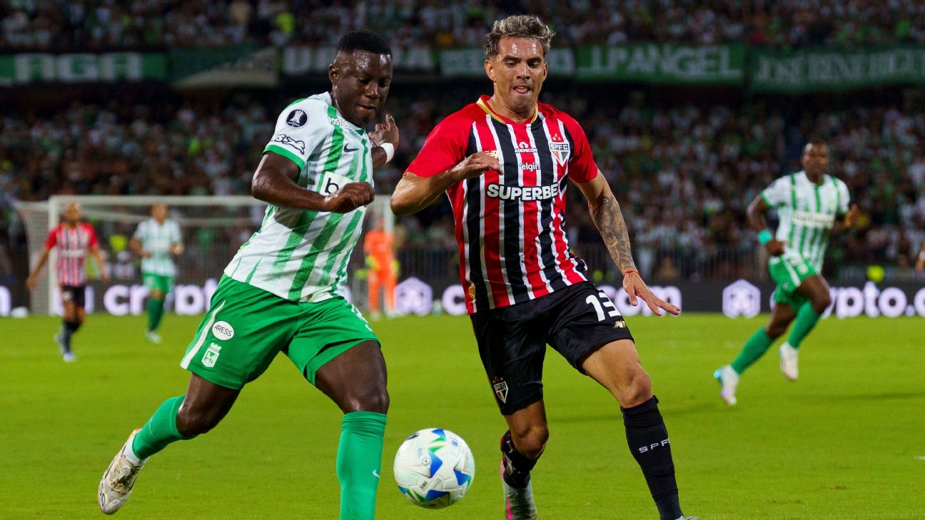 'Era ele ou eu': Enzo Diaz explica carrinho que gerou princípio de confusão em Atlético Nacional x São Paulo