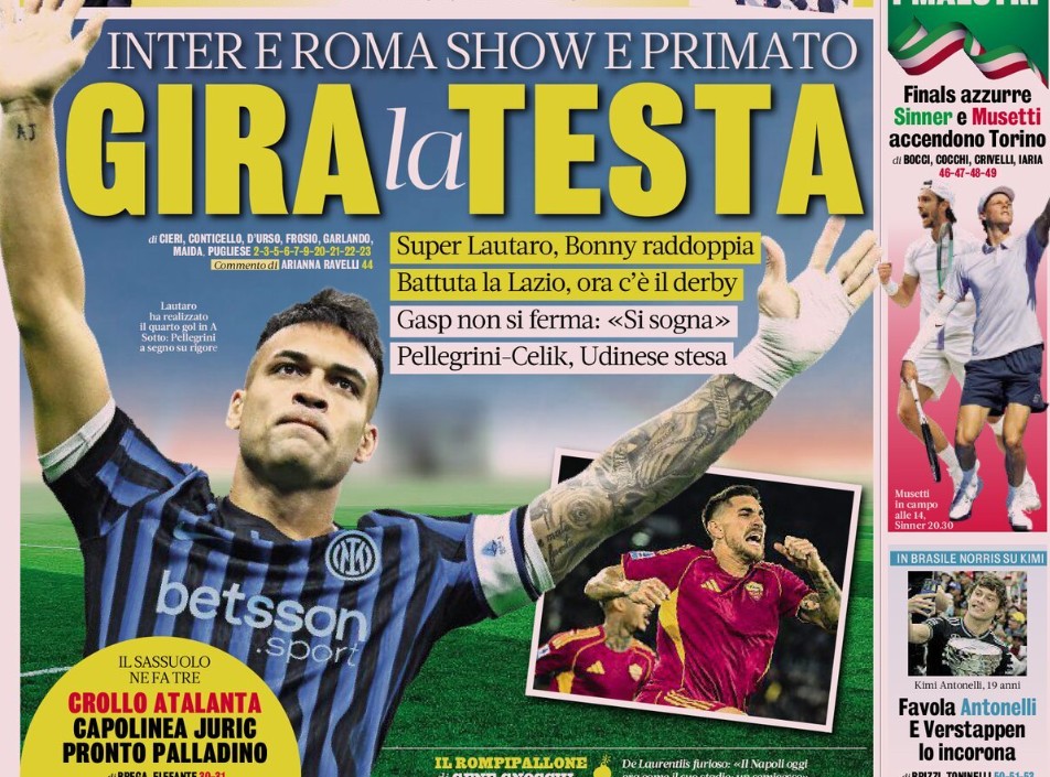 Today’s Papers – Shocking Conte, Inter and Roma at the top, Spalletti’s changes